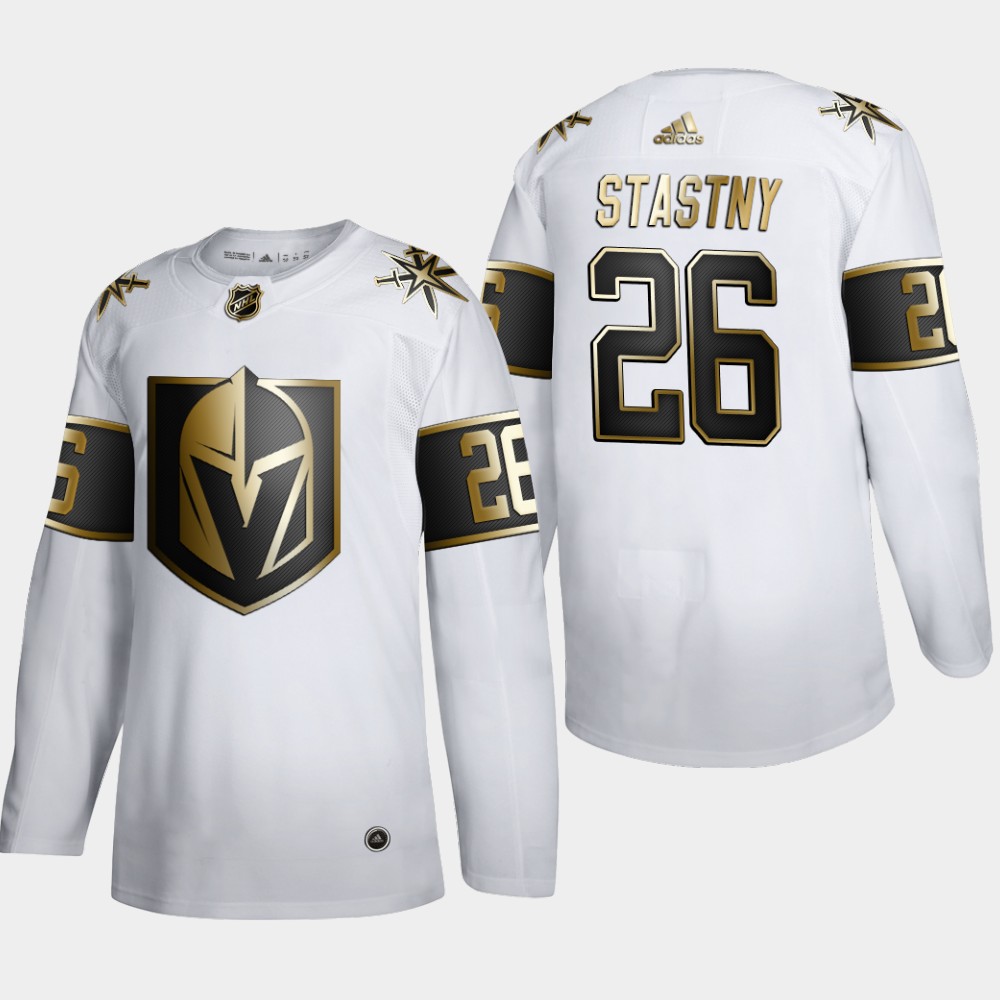 Men Vegas Golden Knights 26 Paul Stastny Adidas White Golden Edition Limited Stitched NHL Jersey